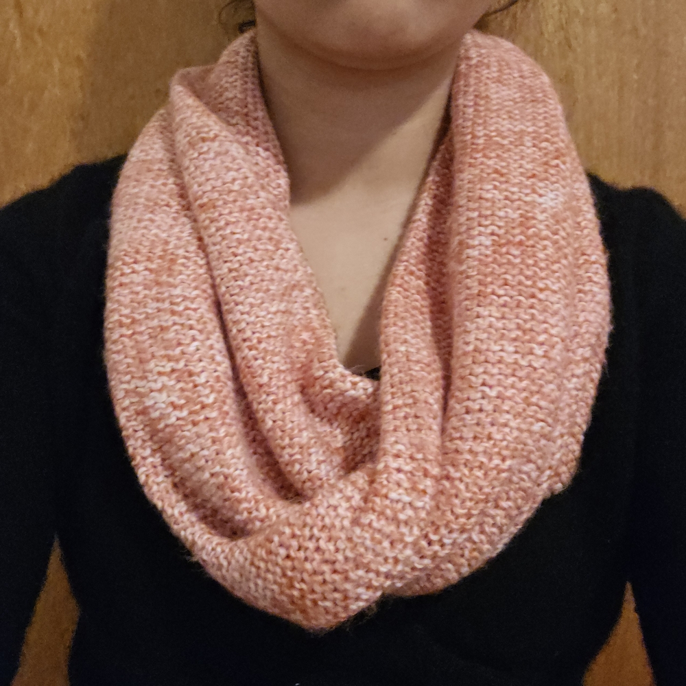 Old Navy Peach Pink Cream Knit Infinity Scarf